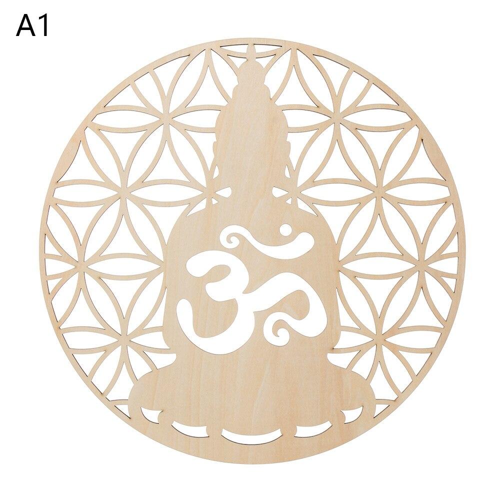 1Pc Flower Of Life Shape Wooden Wall Sign Laser Cut Non-Slip Coaster Set Wood Placemats Table Mat Round Cup Pad Art Home Decor
