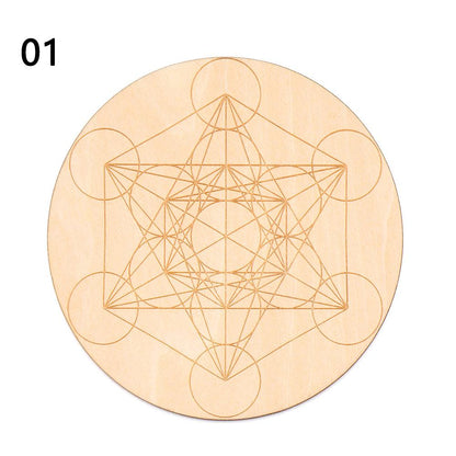 1Pc Flower Of Life Shape Wooden Wall Sign Laser Cut Non-Slip Coaster Set Wood Placemats Table Mat Round Cup Pad Art Home Decor