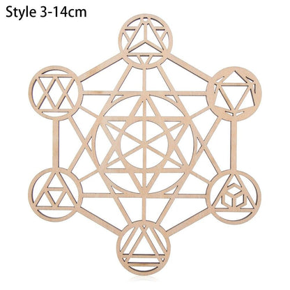 1Pc Flower Of Life Shape Wooden Wall Sign Laser Cut Non-Slip Coaster Set Wood Placemats Table Mat Round Cup Pad Art Home Decor