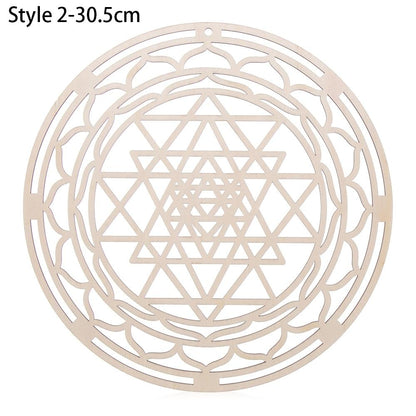 1Pc Flower Of Life Shape Wooden Wall Sign Laser Cut Non-Slip Coaster Set Wood Placemats Table Mat Round Cup Pad Art Home Decor