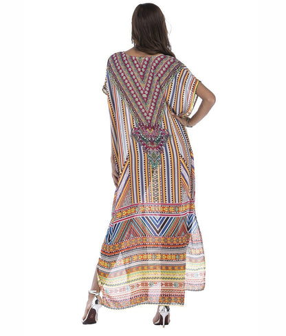 8 Colors Chiffon Beach Bikini Outer Cover Positioning Print Sunscreen Large Size Dress