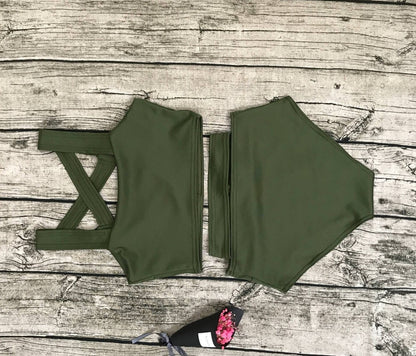 11 Colors Solid Color Bikini Swimsuit In 5 Size