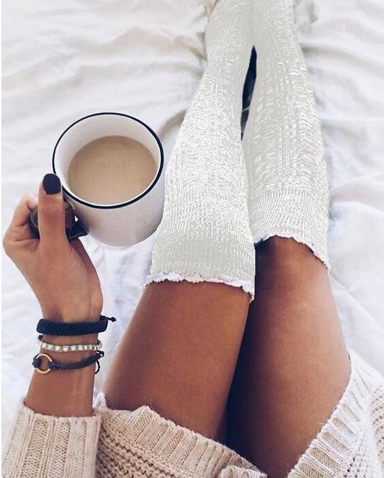 Lace Over Knee Piles Of Stockings