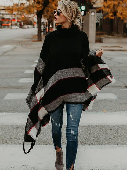 Fashion High-Neck Knitting Sweater Cover-Ups Tops