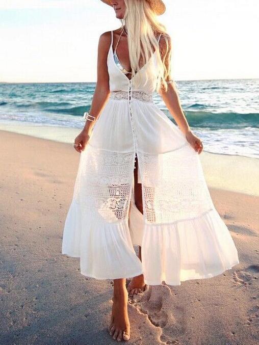 White Spaghetti Strap Dress