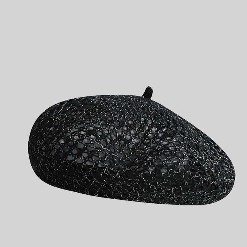 Elegant Solid Color Hollow Out Beret Hat