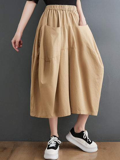 Casual Elasticity High Waisted Wide Leg Pants