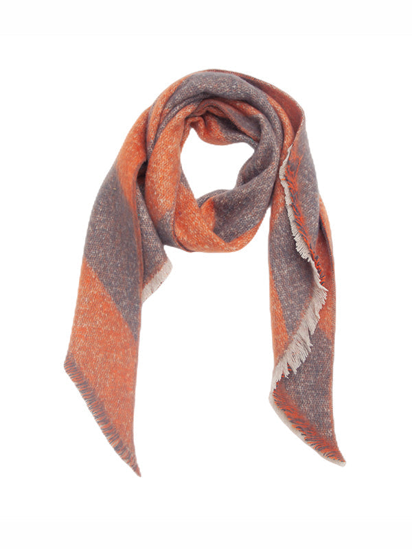 Fringed Keep Warm Plaid Shawl&Scarf