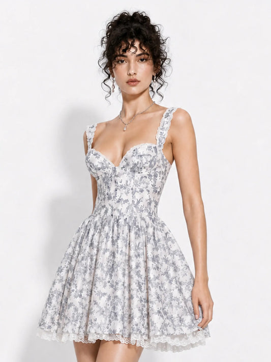Lena Sweet-Print Mini Dress