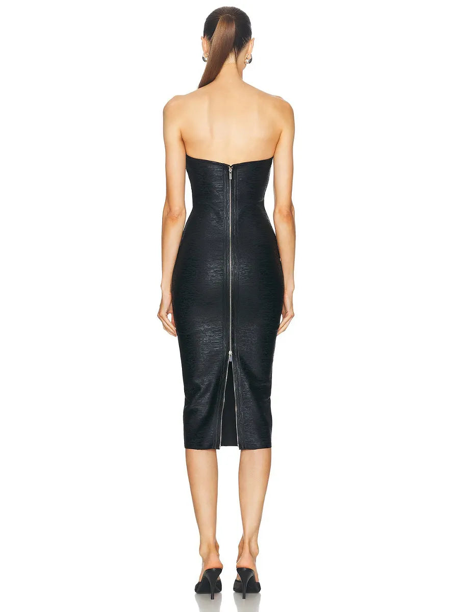 Coraline Midi Dress In Black