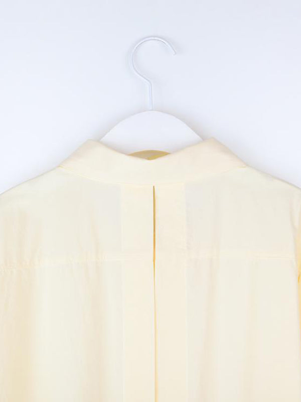 Long Sleeves Loose Buttoned Hollow Pleated Solid Color Split-Joint Lapel Blouses&Shirts Tops
