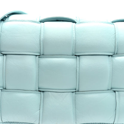 Paper Calfskin Maxi Intreccio Padded Cassette Crossbody Bag Ice
