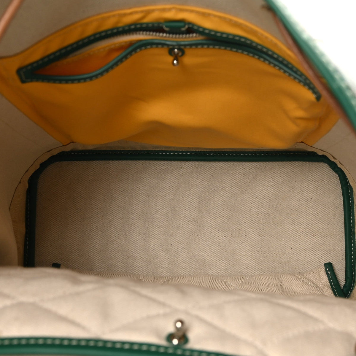 Goyardine Calfskin Alpin MM Backpack Green