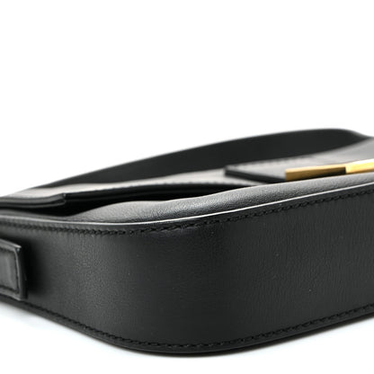 Vitello Flamingo Enamel Baguette Black