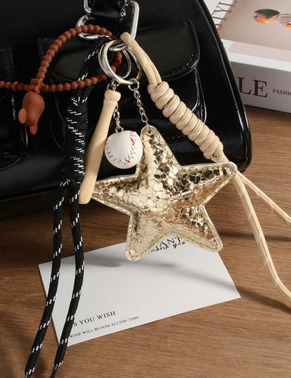 Leather Star Rope Braided Bag Charms