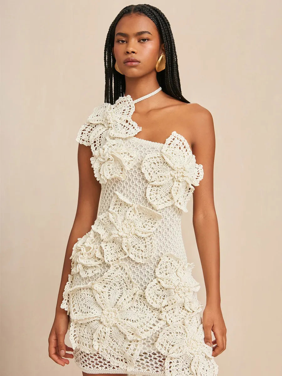 Alina 3D Floral Knit Mini Dress