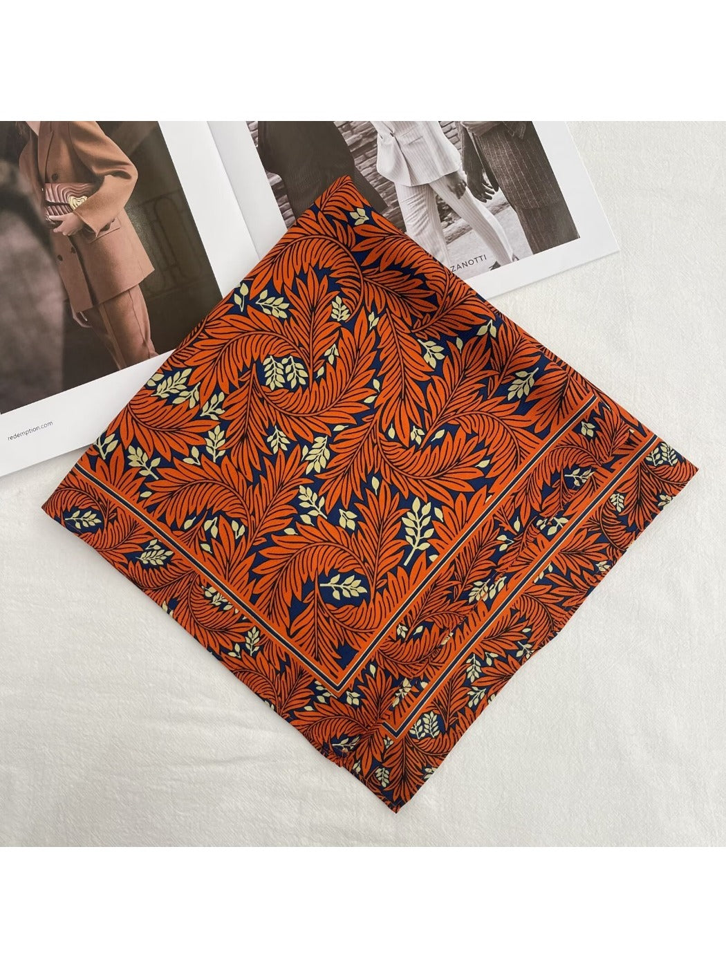 Scarvii - Stripe Floral Print Scarf - Elegant &amp; Versatile