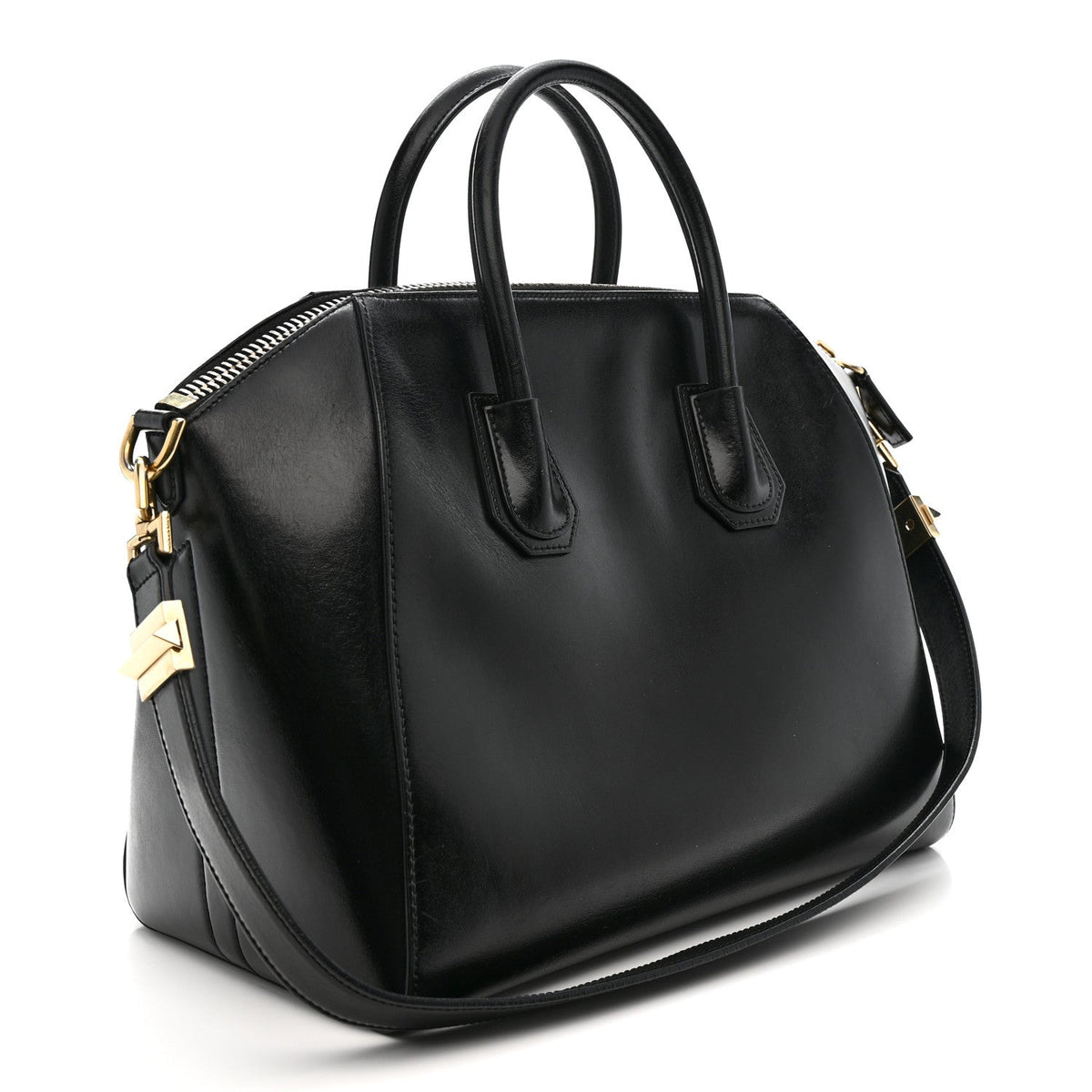 Shiny Lord Calfskin Medium Antigona Black