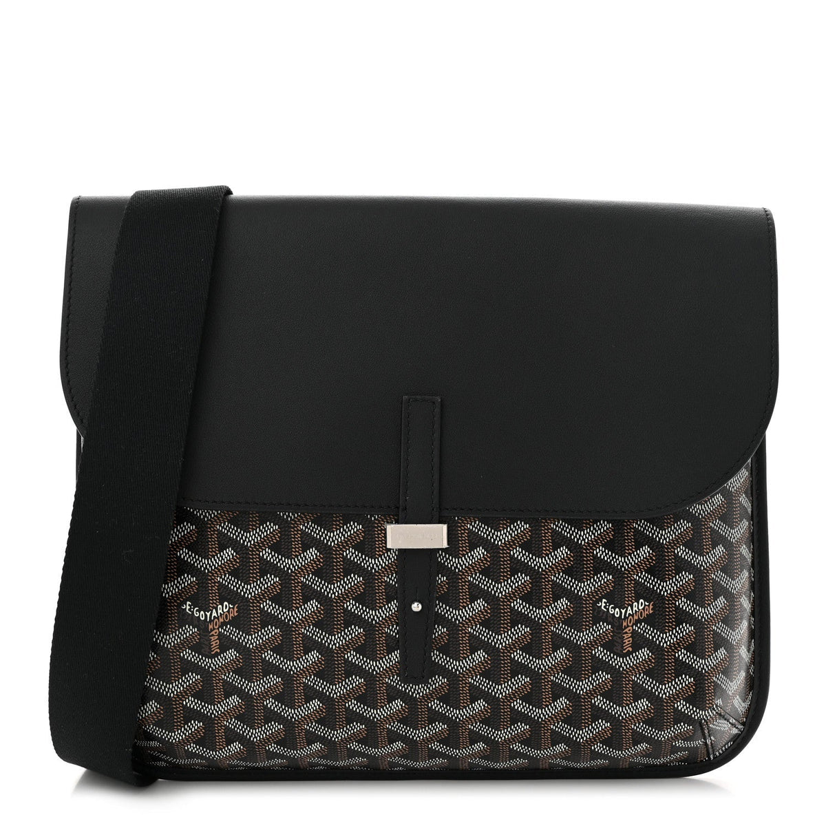 Goyardine Coursier Messenger Bag Black