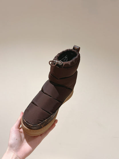 LV Cloud Ankle Boot Sneaker Brown Nylon Monogram Canvas