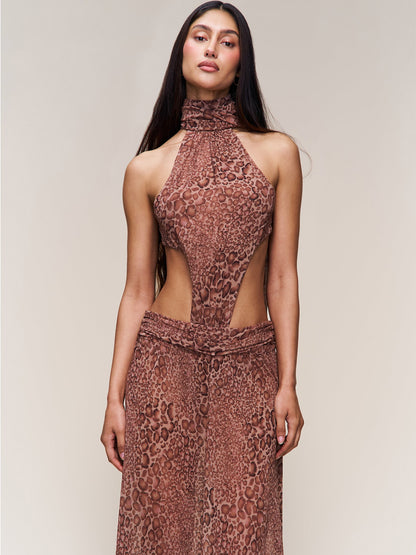 Leilani Serpentine Mesh Maxi Dress