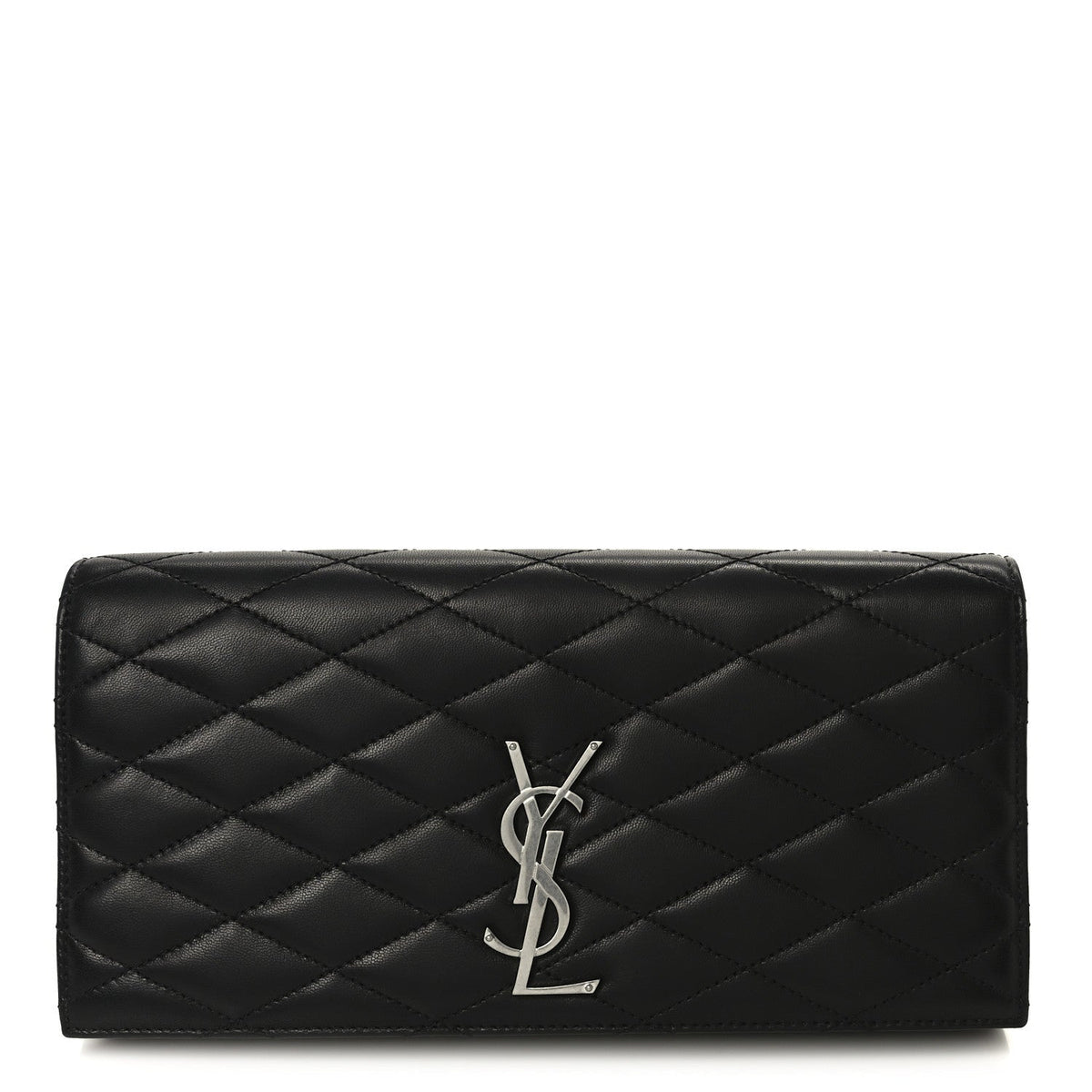 Lambskin Quilted Kate Clutch Black