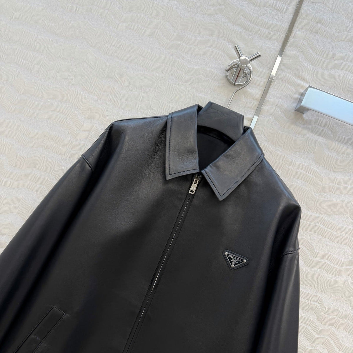 Prada Jacket Black Leather 341209