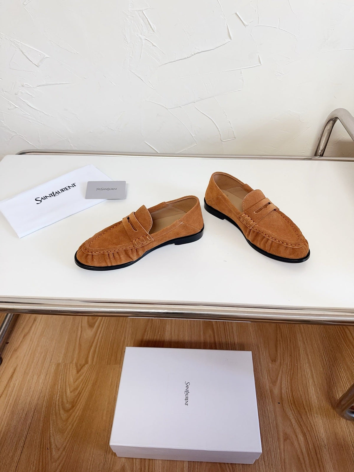 YSL Le Loafer Supple Camel Suede