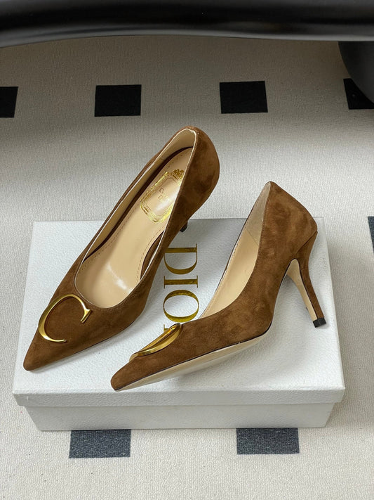 CD 26 High-Heeled 85 Pumps Brown Suede 593595