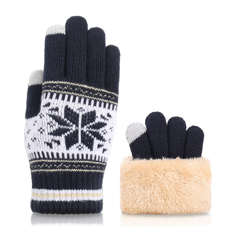Winter Warm Snowflake Thicken Warm Knit Glove
