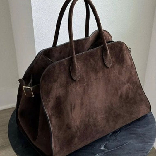 Vintage Suede Tote Large Capacity Satchel Bag