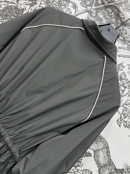 MIU 25S HOODED JACKET GREY IN NYLON 263119