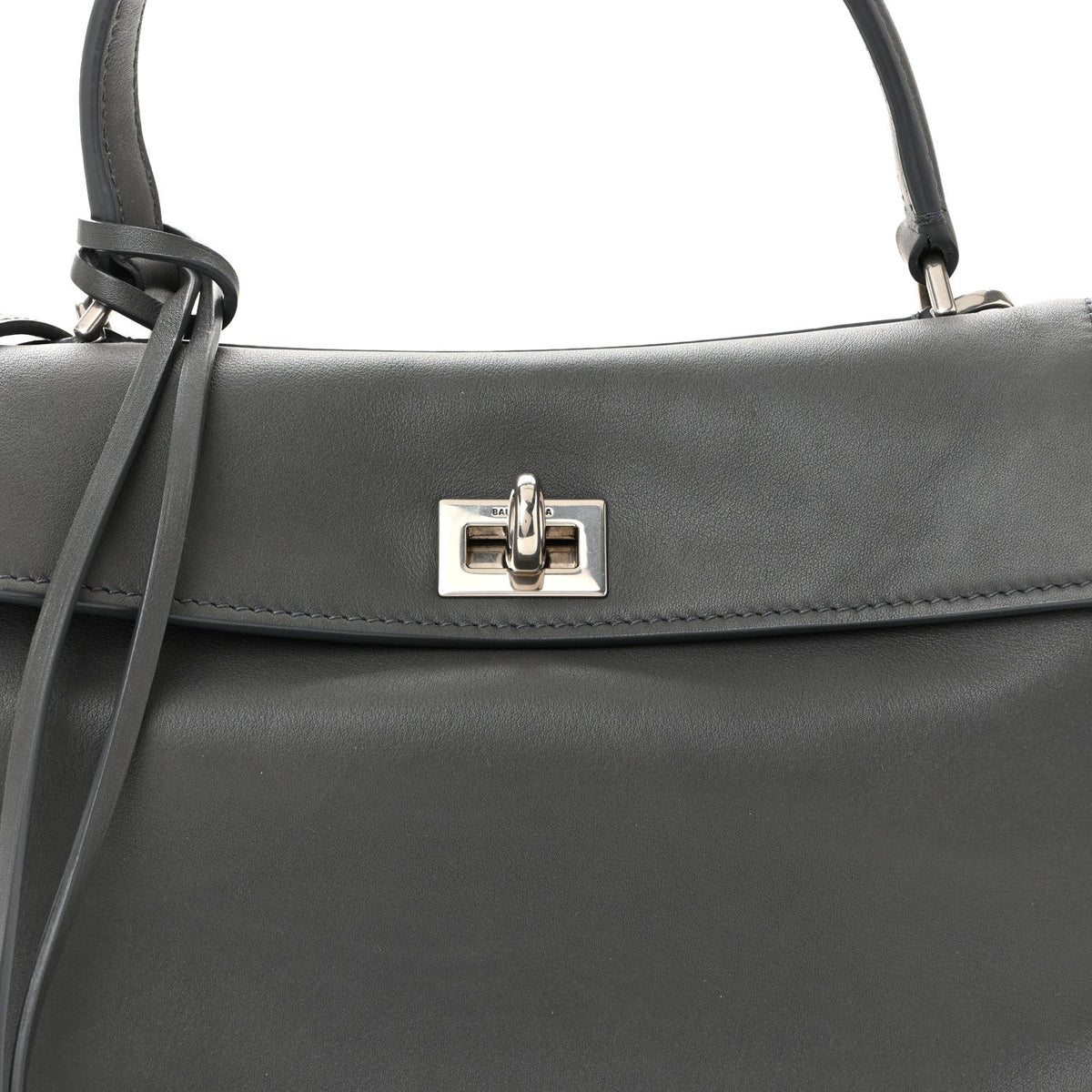 Natural Smooth Calfskin Mini Rodeo Top Handle Handbag Grey