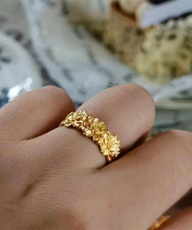 Original Design Gold Sterling Silver Overgild Rose Rings