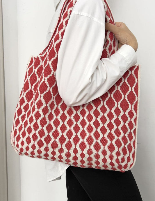 20+ Vintage Diamond Shoulder Bag Cintage Knit Tote Bag