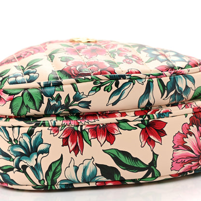 Matelasse Diagonal Brit Roses Print Mini Interlocking G Heart Shoulder Bag Multicolor