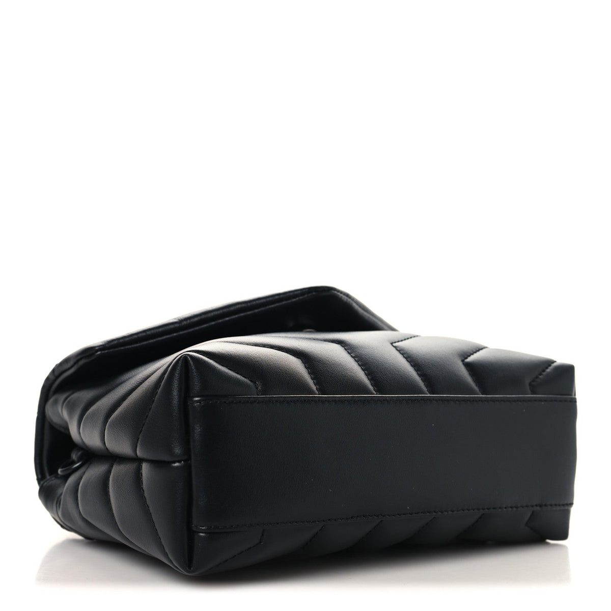 Calfskin Y Quilted Monogram Monochrome Toy Loulou Crossbody Bag Black