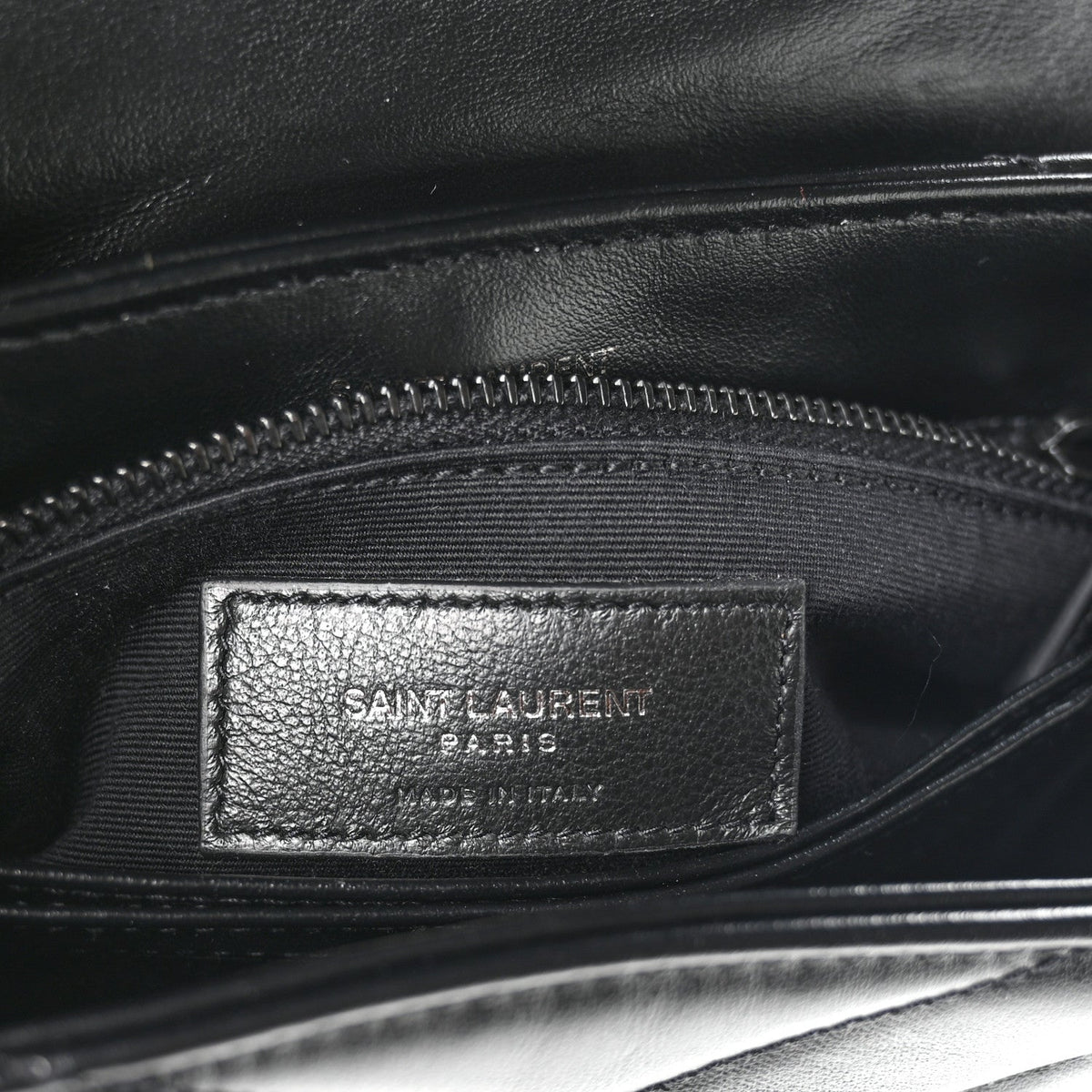 Calfskin Y Quilted Monogram Monochrome Toy Loulou Crossbody Bag Black