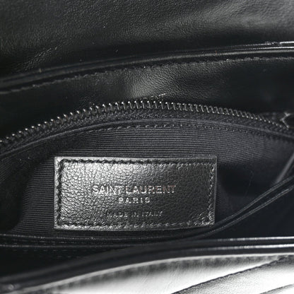 Calfskin Y Quilted Monogram Monochrome Toy Loulou Crossbody Bag Black