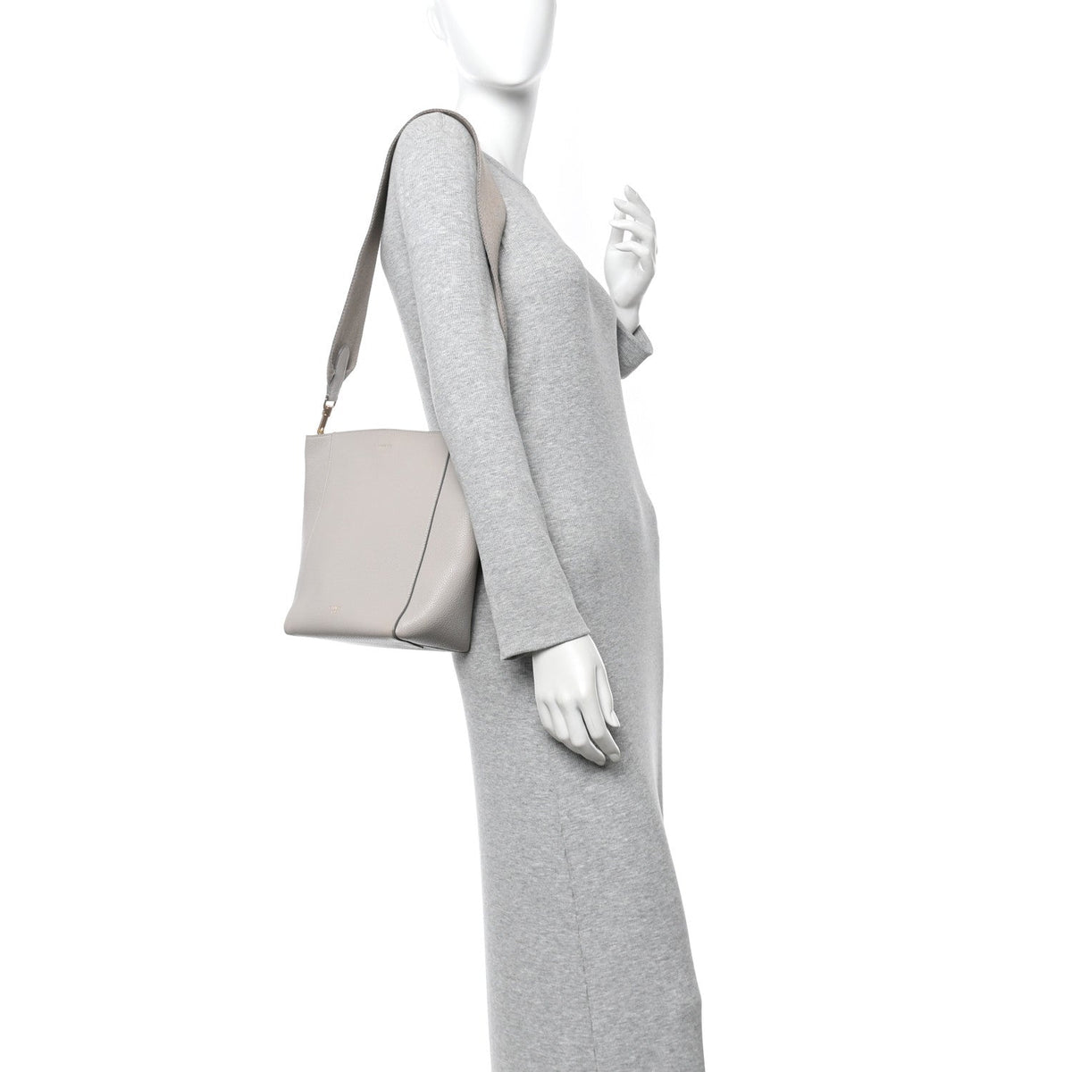 Soft Grained Calfskin Small Sangle Bucket Bag Light Taupe
