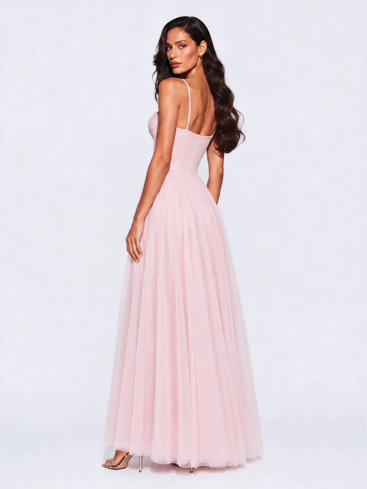 Inez Voluminous Tulle Camisole Maxi Dress