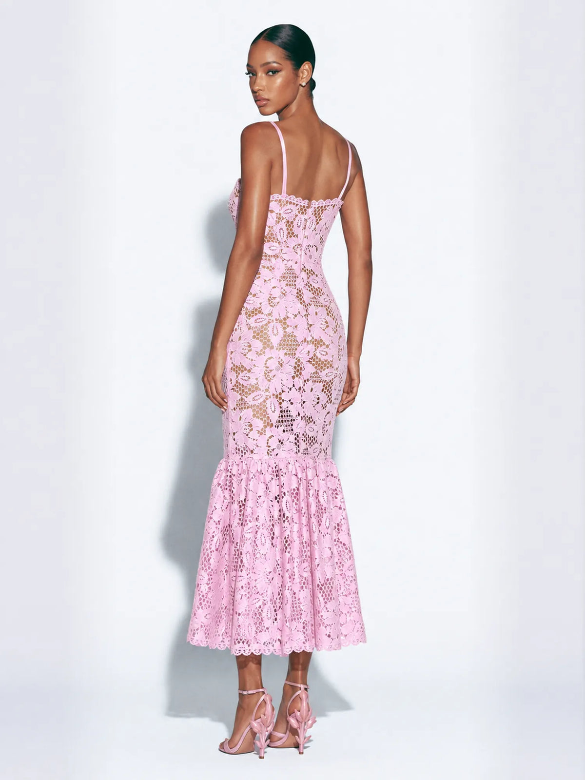 Julia Lace Cut-Out Camisole Midi Dress