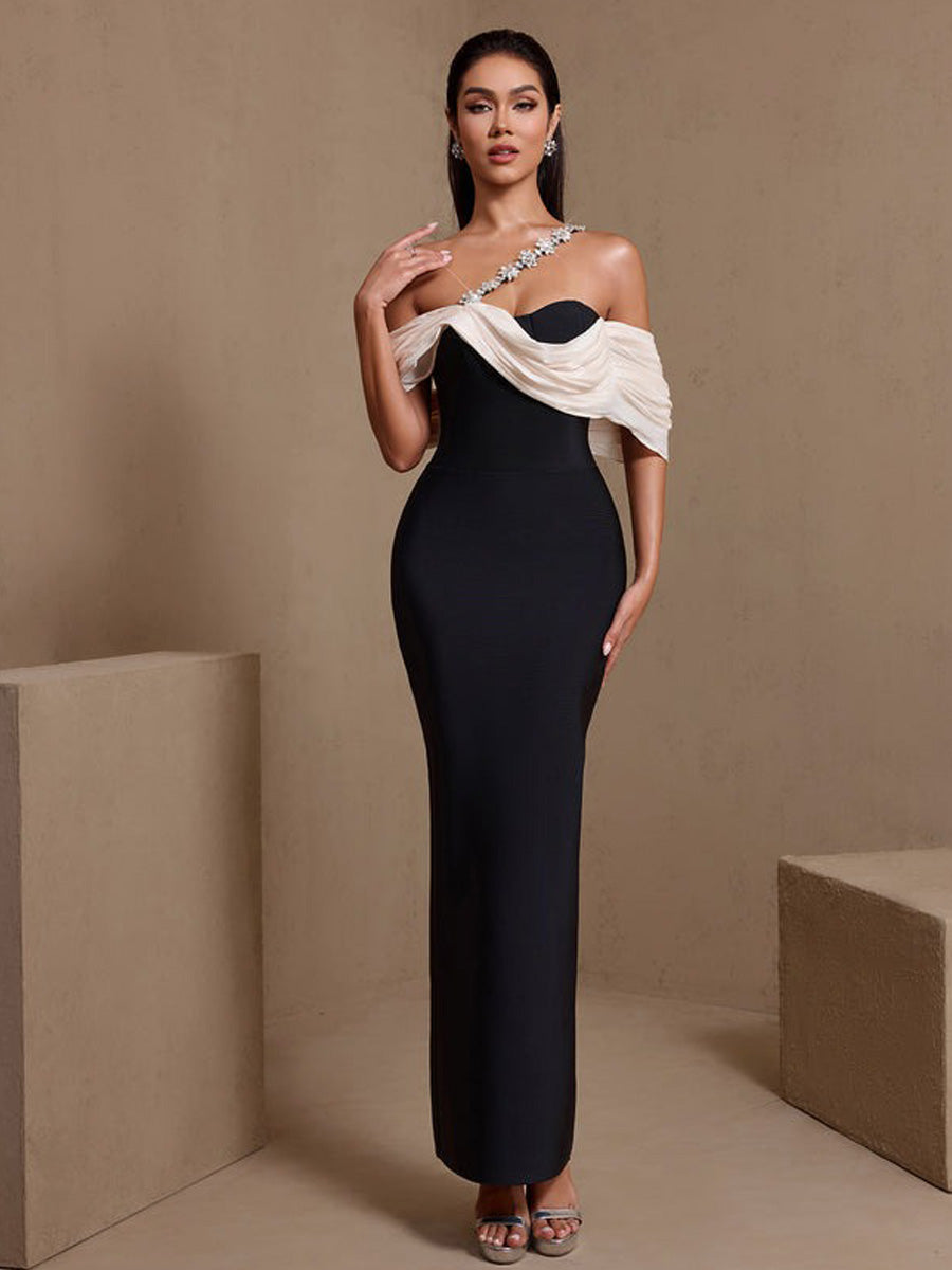 Junia Crystal Embellished Bandage Maxi Dress