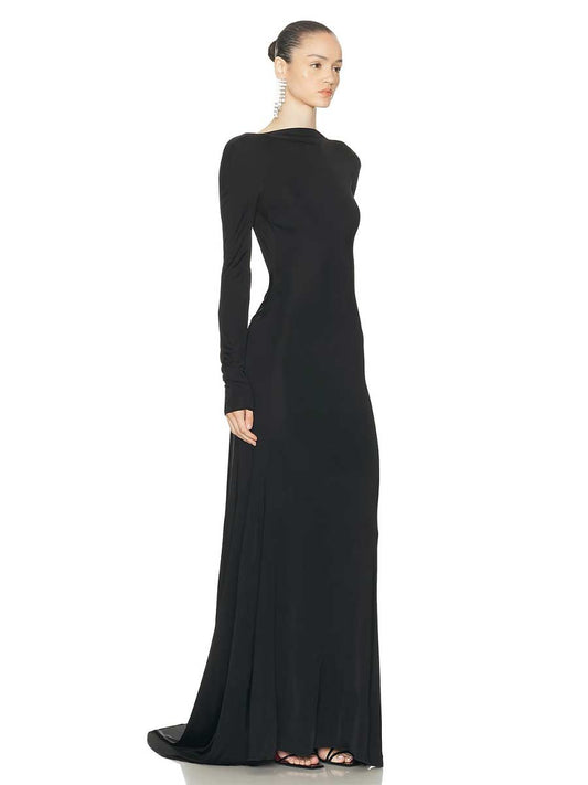 Leona Open Back Long Sleeve Maxi Dress
