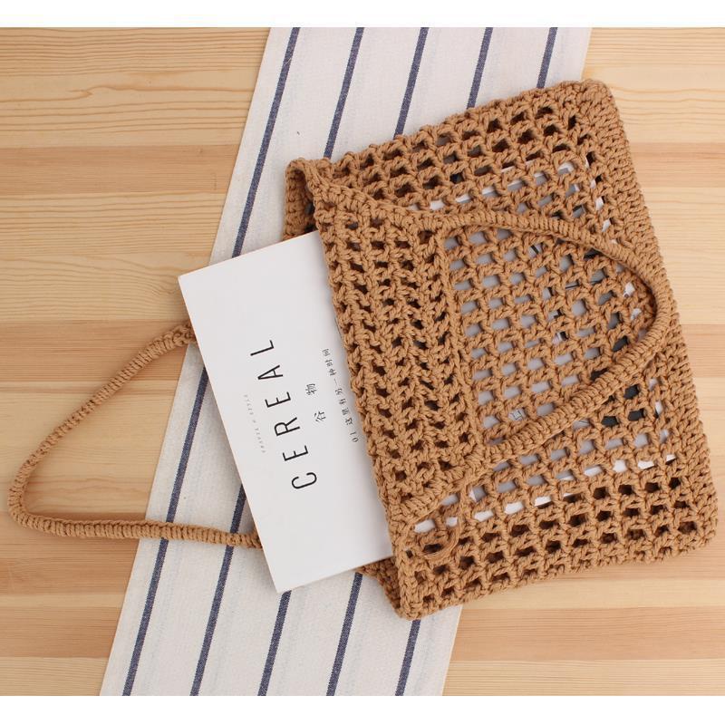 Crochet Market Bag Literary Cotton Braided Bag