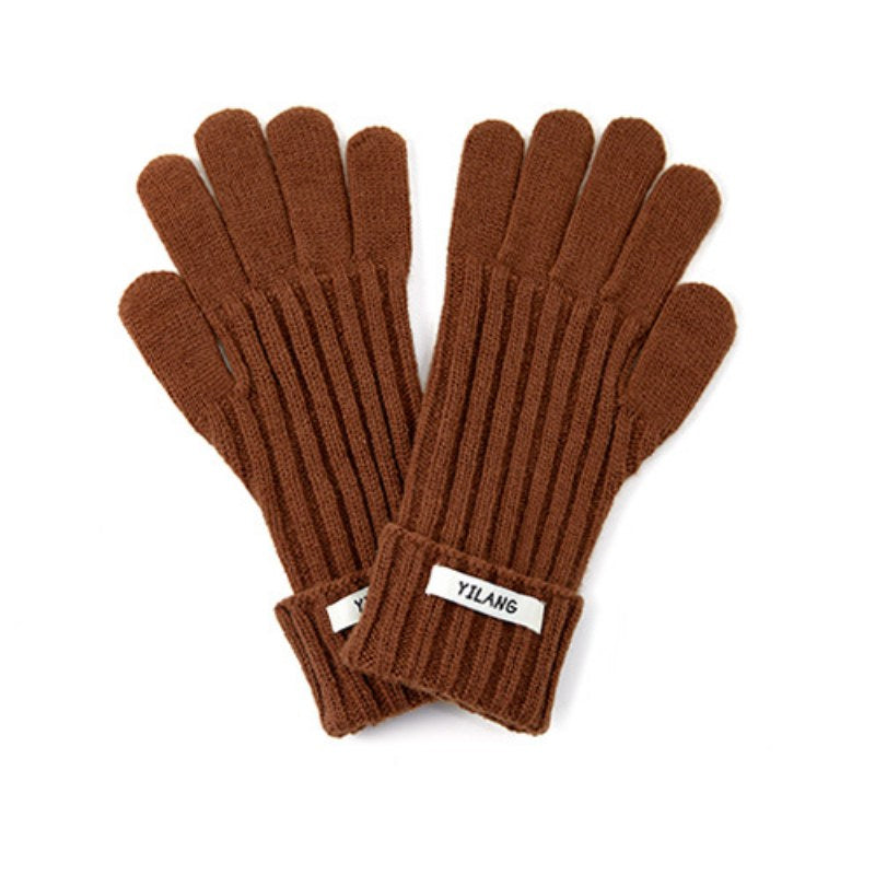 Simple Solid Color Knit Touchable Gloves