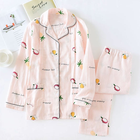 Printed  Long Sleeve Pajama Set
