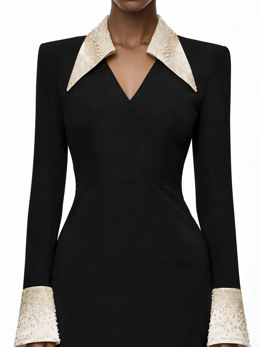 Scarlett Black Embellished Corset Midi Dress