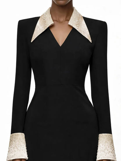 Scarlett Black Embellished Corset Midi Dress