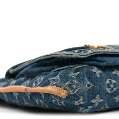 Monogram Denim Sac Plat Blue